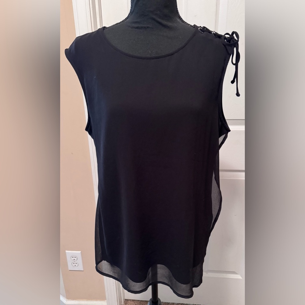 DKNY Black Sleeveless Top with Shoulder Tie